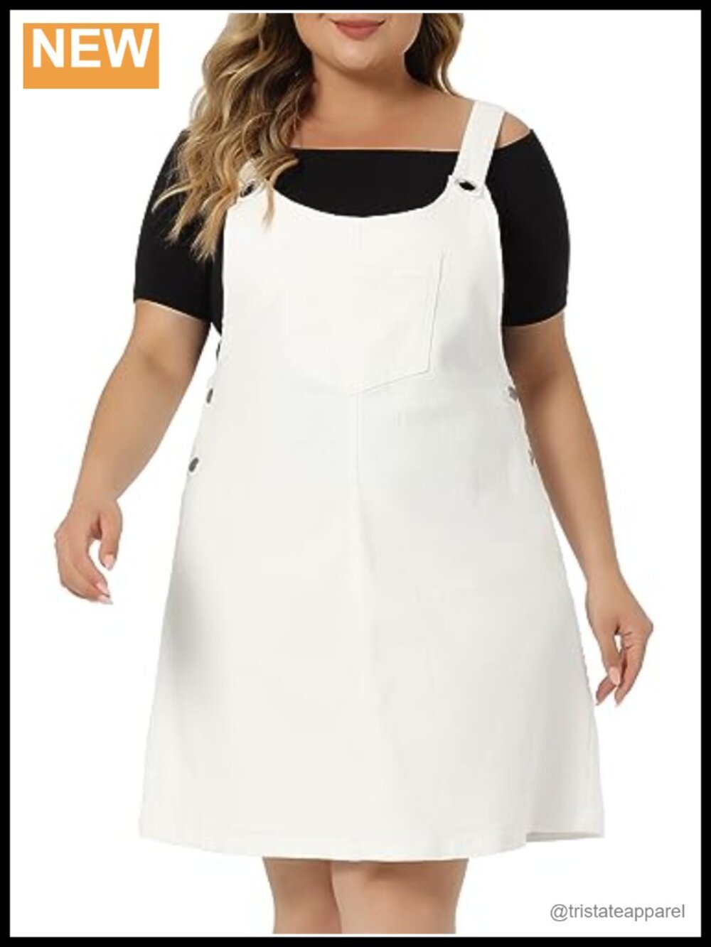 Plus Size Women's Denim Overall Dress with Suspenders, Relaxed Fit Sleeveless